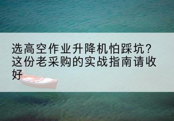 上党高空作业升降机厂家推荐-选高空作业升降机怕踩坑？这份老采购的实战指南请收好
